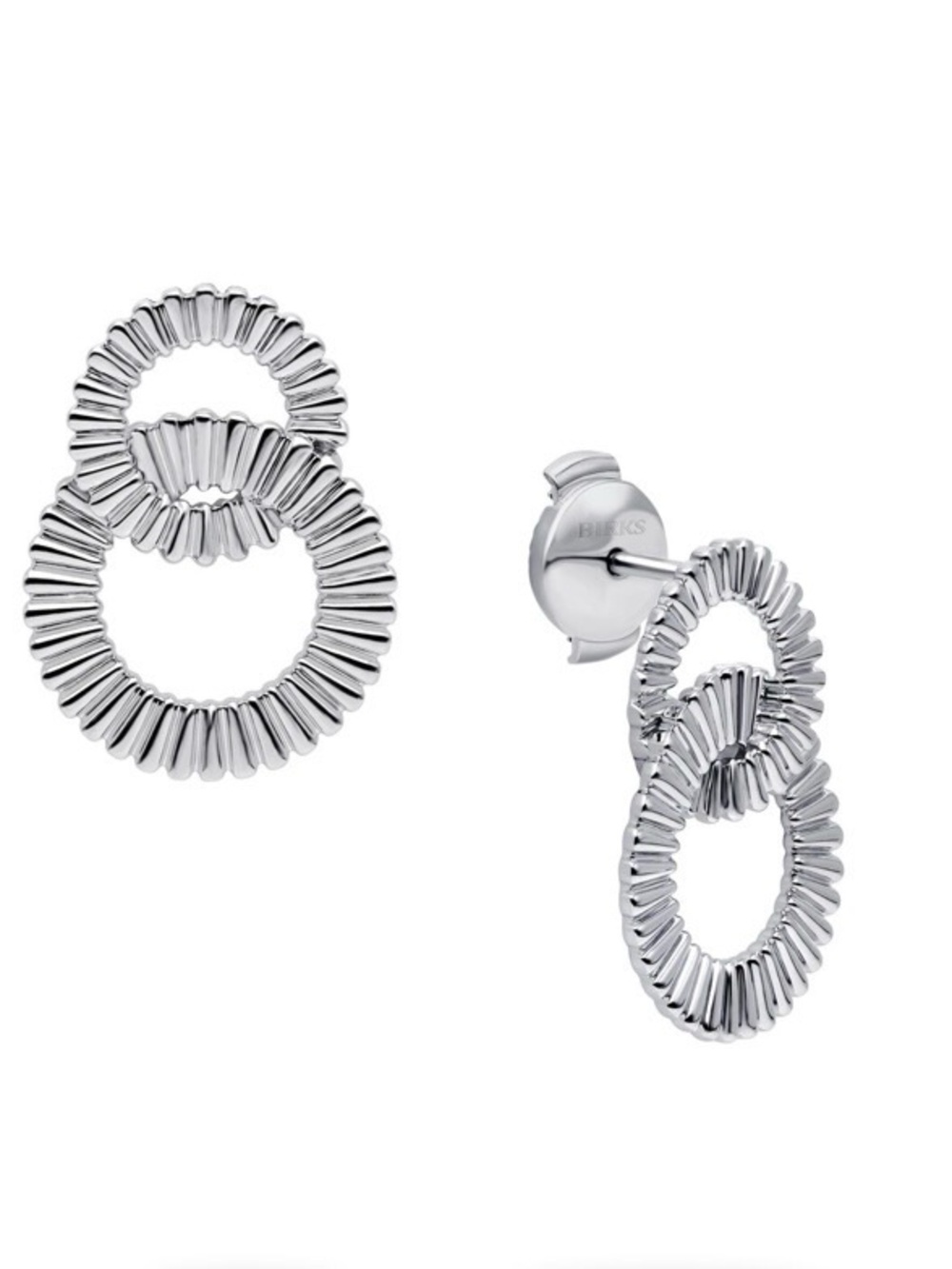LIKE NEW Maison Birks Sterling Silver Double Pleated Earrings